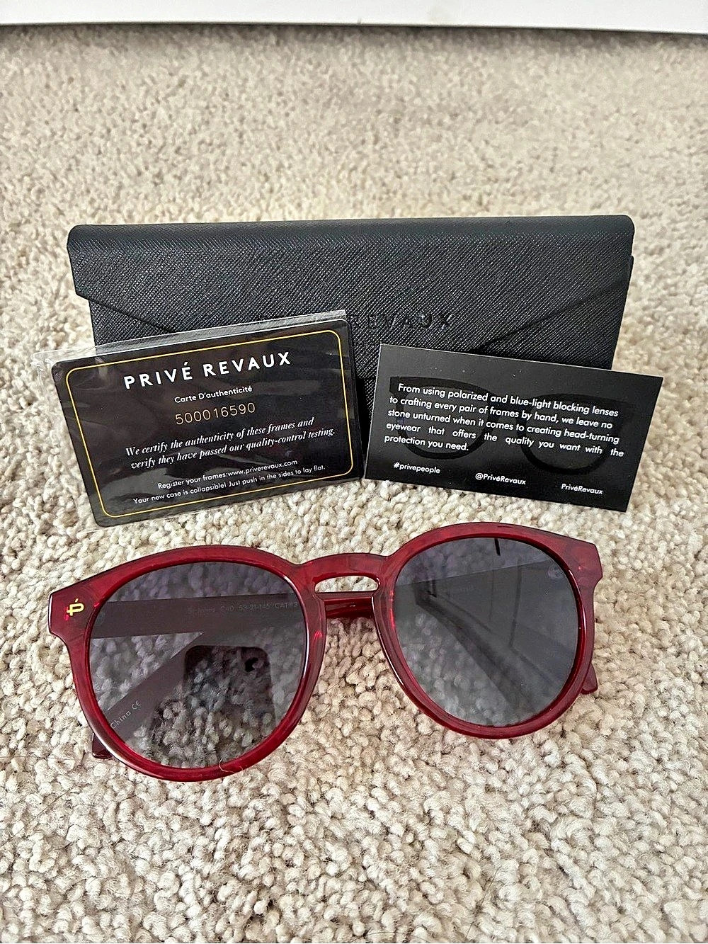 Privé Revaux The Expressionist Round Polarized Sunglasses Red